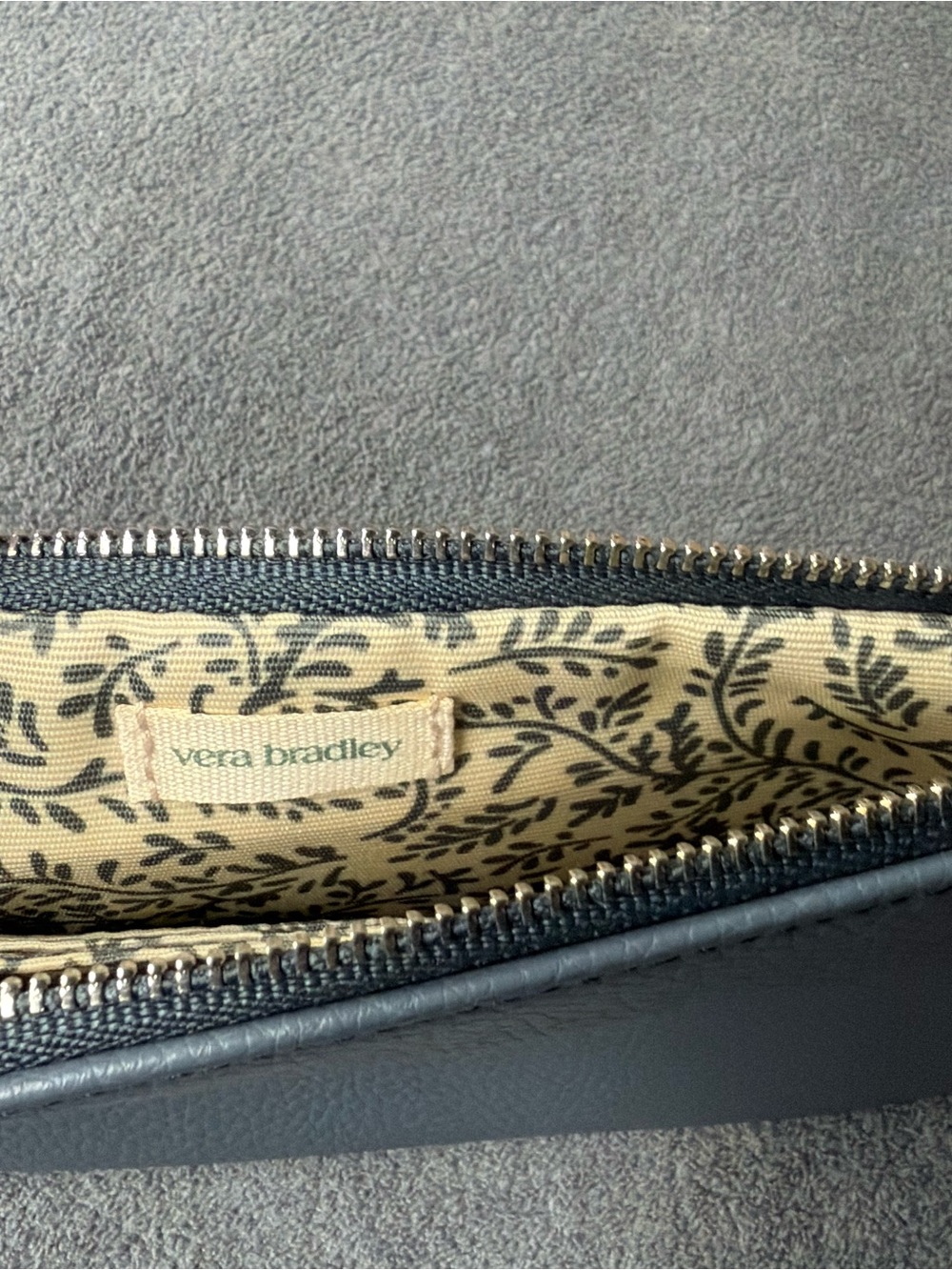 Vera Bradley Dusty Blue Pebbled Leather Wristlet - Picture 3 of 8